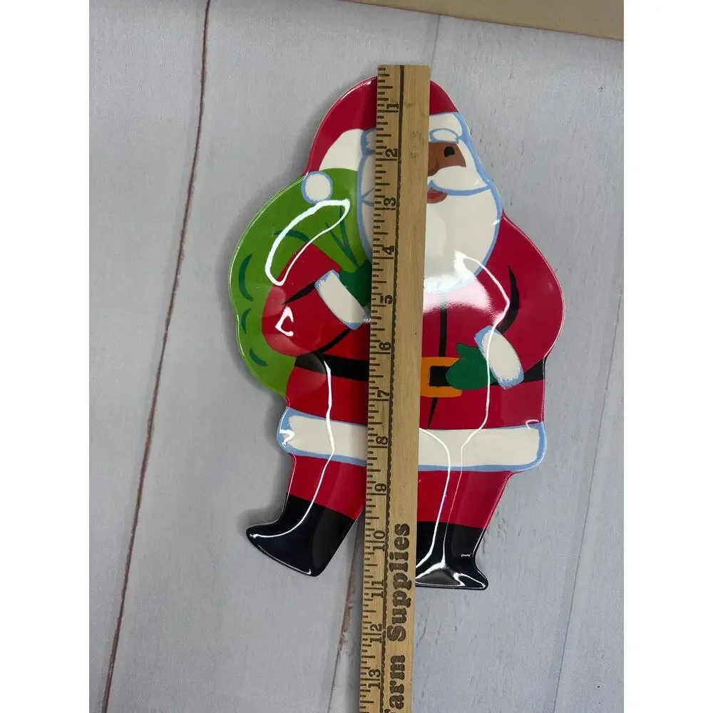Wondershop Santa Cookie Plate 7.3” Red Melamine Christmas‎ BPA-Free NEW
